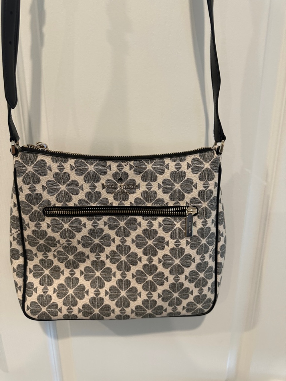 kate spade Black and Cream Floral Crossbody Bag